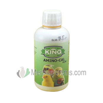 Productos para pájaros y aves de jaula: King Amino-Cal Plus 250 ml, (tónico rico en minerales, oligoelementos y aminoácidos)