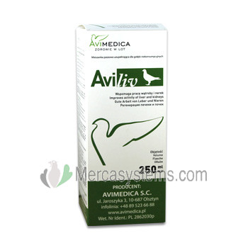 AviMedica AviLiv 250 ml, (desintoxica hígado y riñones) Para palomas y pájaros