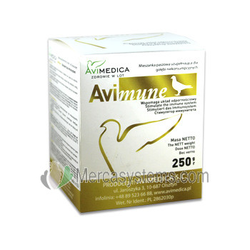 AviMedica AviMune 250 gramos, (tratamiento Adenocoli y Salmonelosis). 