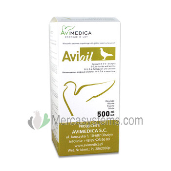 AviMedica Avioil 500 ml, (mezcla de aceites naturales de origen animal y vegetal)