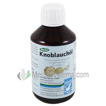 Backs Knoblauchol 250 ml, (aceite de ajo enriquecido). Para palomas y pájaros