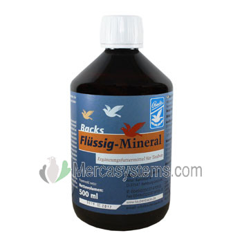 productos, medicamentos y vitaminas para palomas y pájaros: Backs Flussing Minerals 500 ml, (preparado líquido a base de minerales y oligoelementos)