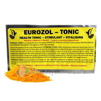 Nuevo Eurozol Tonic, el famoso tónico estimulante para palomas de competición. Fabricado en Bélgica