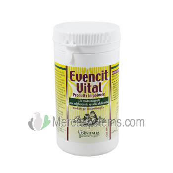 vitaminas para canarios: Ornitalia Evencit Vital 100gr, (extracto de cítricos con efecto anti-estrés y propiedades antioxidantes)