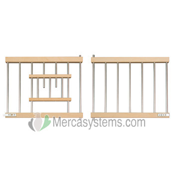 Puerta-Frontal, de madera contrachapada y barrotes de aluminio, para jaulas y nidales 