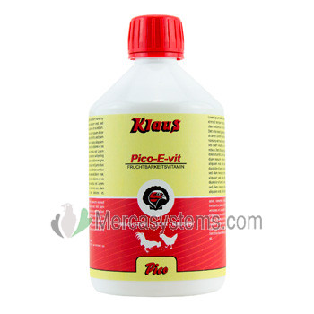 Vitaminas para aves de corral: Klaus Pico-E-Vit 500ml para aves de corral, (mejora la fertilidad y la puesta de huevos)