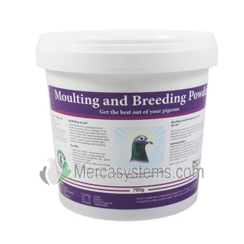 Nuevo Pigeon Moulting and Breeding powder 700 gr, (vitaminas para la muda y cría)